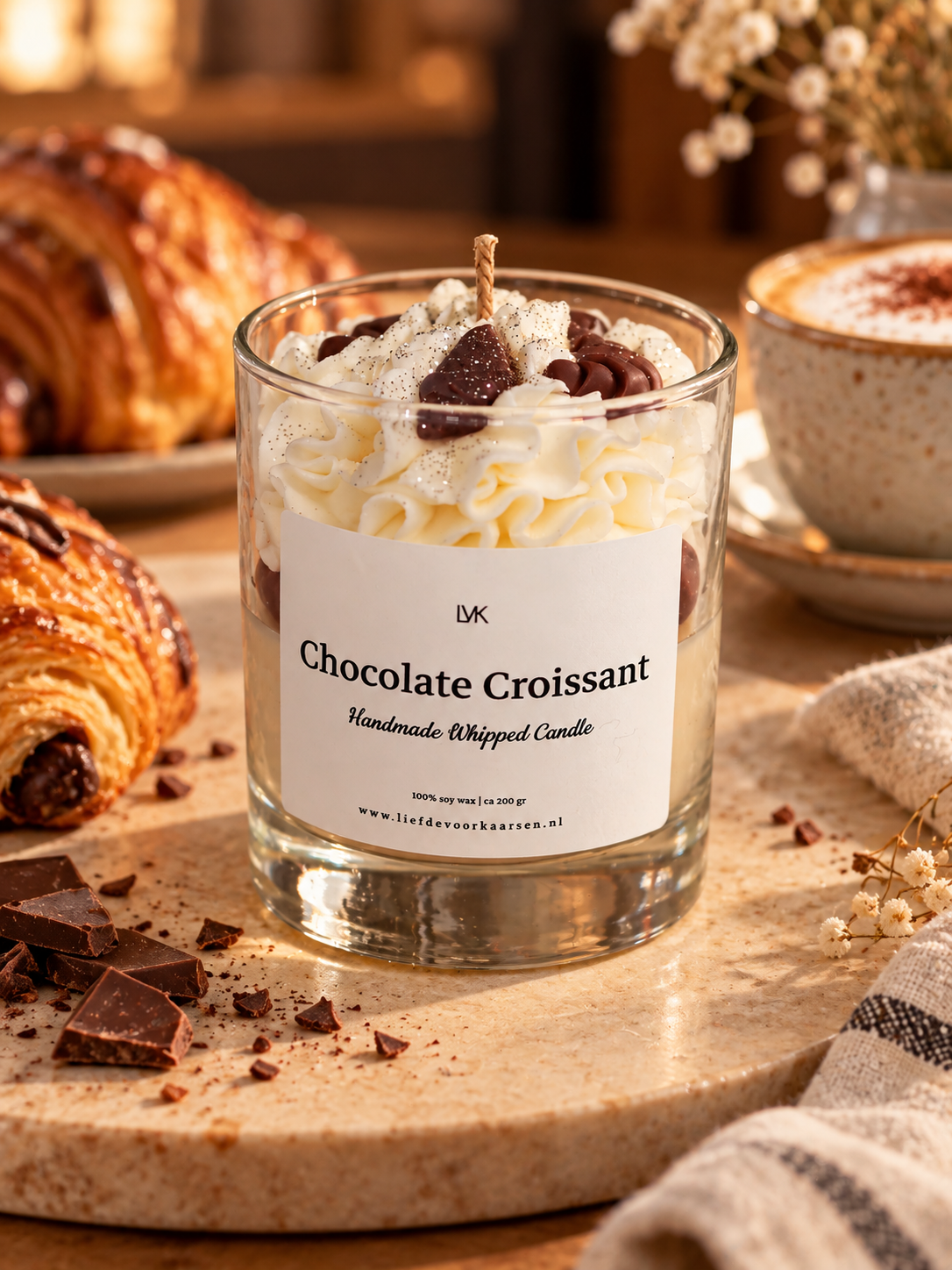 Chocolate Croissant geurkaars – sojawas 200 gram